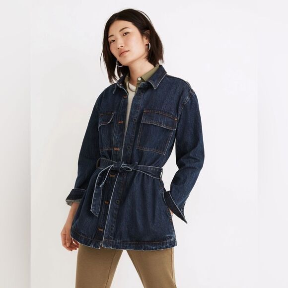 MADEWELL Denim Utility Shirt-Jacket *no belt - Picture 3 of 11